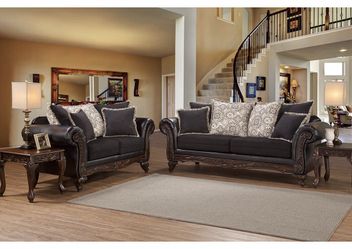 Beautiful black couch and love seat set!