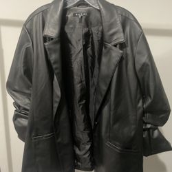 Baccini Cuffed Leather Jacket 