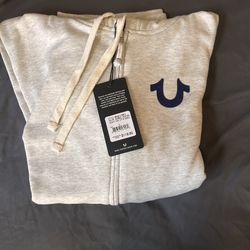 True religion Zip up hoodie grey 