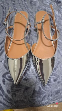 Aldo Silver Pointed Flats 