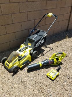 Ryobi lawn mower and blower