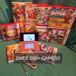 Pearl Pink Nintendo 3DS w/ 250+ Games & Extras!!