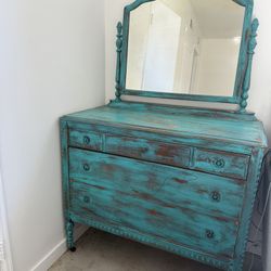 Antique Vanity with Mirror