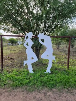 Cowboy And Cowgirl Silhouette Black Or White