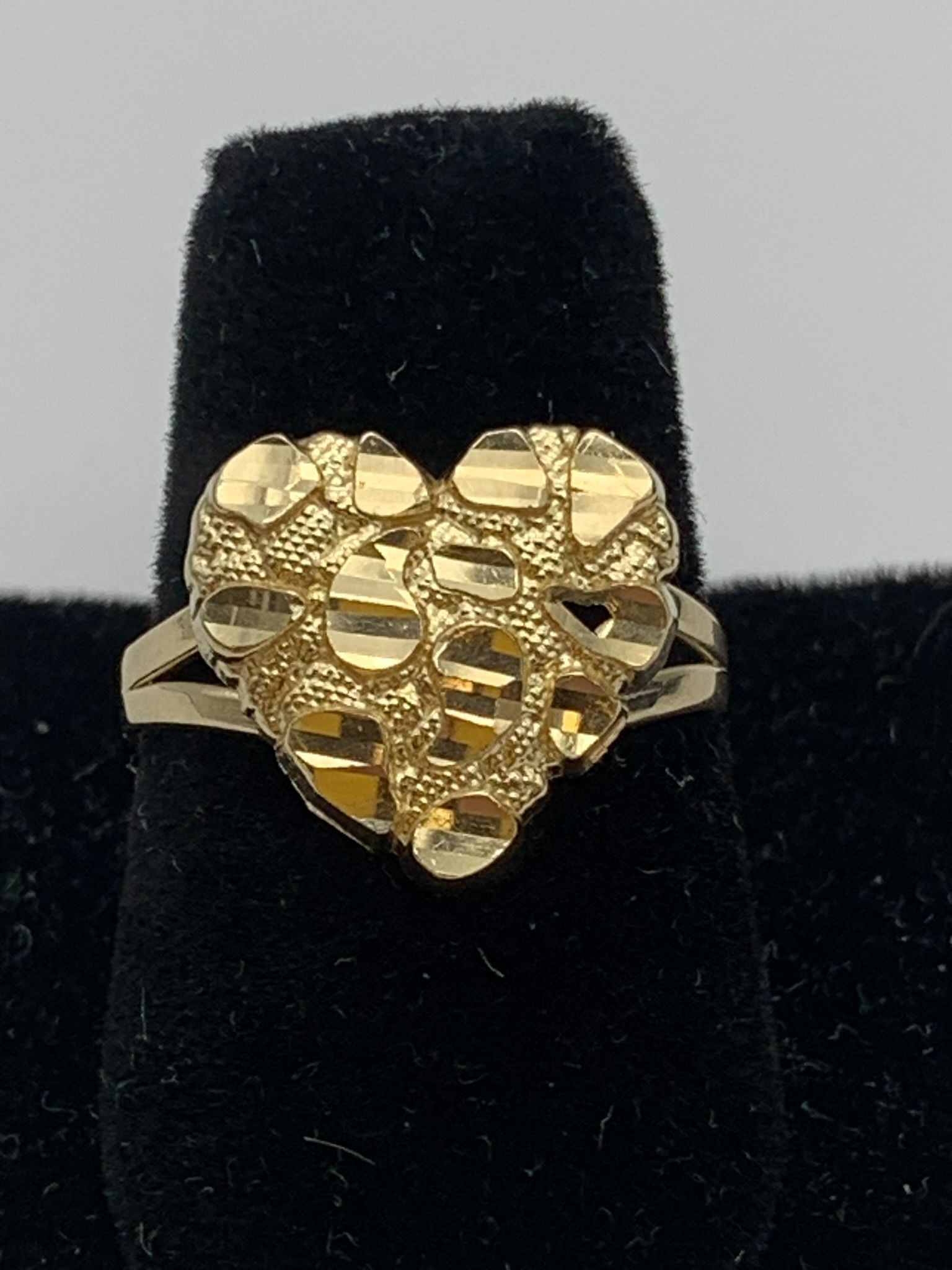 Gold nugget heart ring #30395