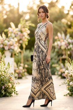 Sleeveless Animal Print Maxi Dress. Ted Baker.