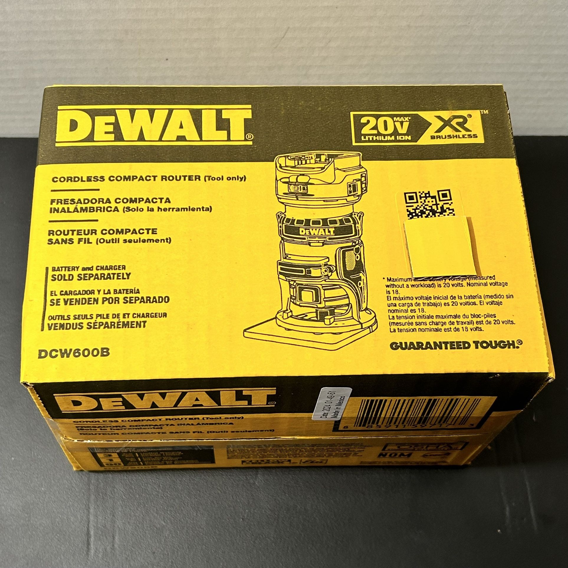 Dewalt 20-Volt Compact Router (TOOL-ONLY) DCW600B
