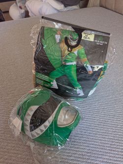 NEW Green Power Ranger Adult Costume with Helmet