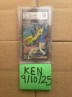 Pokémon Hop’s Zacian ex – 2025 Journey Together 176/159 Ultra Rare Holo – CGC 10 Gem Mint