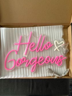 Hello Gorgeous Pink LED Neon Sign