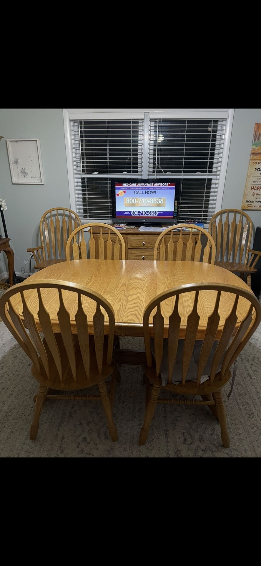 Solid Oak Table And 6 Chairs
