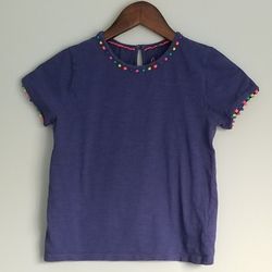 Boden Pom Pom Trim Tshirt Girls 8-9Y