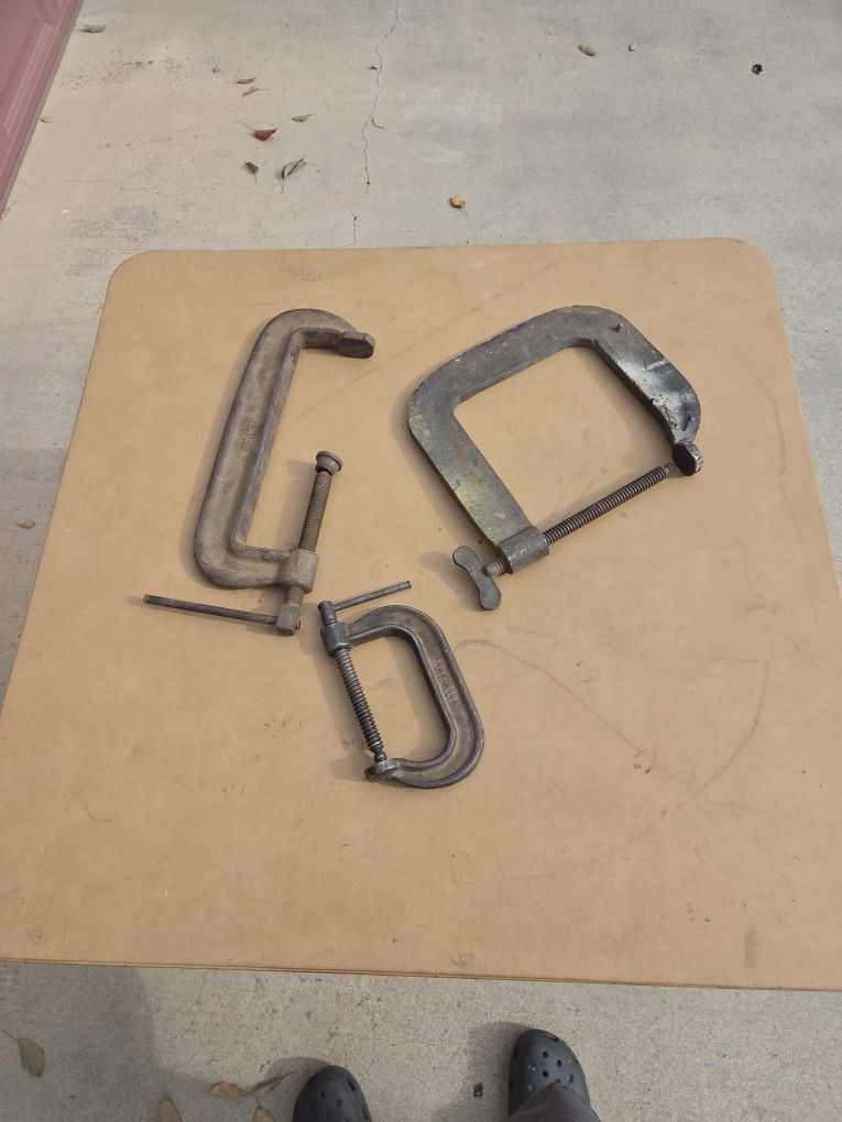 3 Large C Clamps