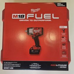 Milwaukee M18 Fuel 1/2 Impact Wrench With 2 Batteries And Charger 