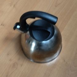 Mr Coffee 72788.02 Steamline 2 Quart Whistling Stainless Steel Tea Kettle with Black Handle