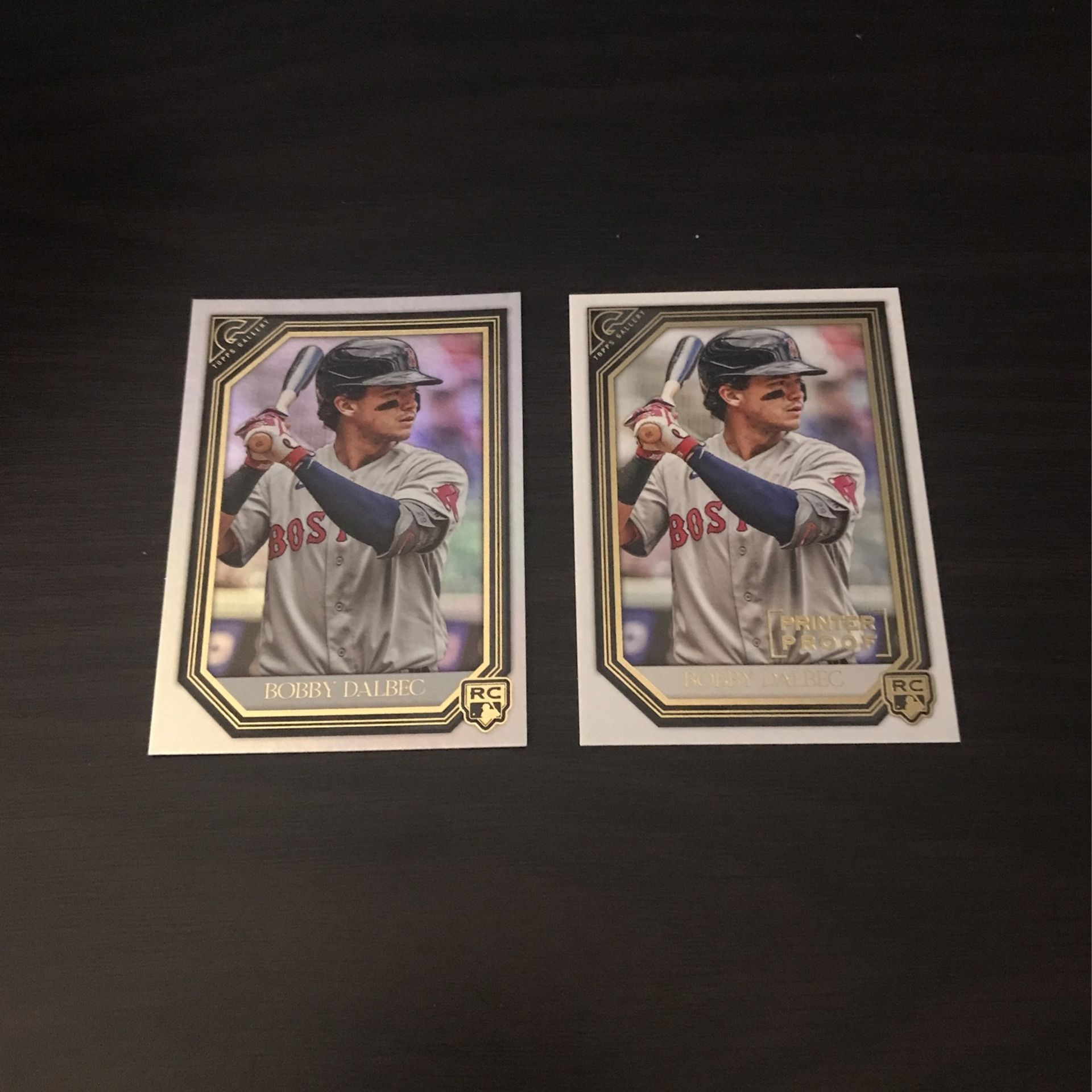 2021 Topps Gallery Bobby Dalbec Rookie Card Rainbow And Printer Proof Parallel Rookie Cards