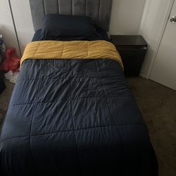 Mattress, nightstand And Bed Frame 