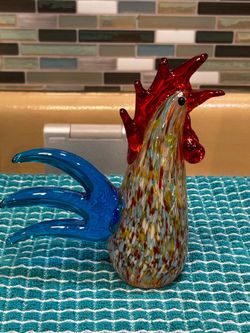 Handblown Glass Rooster. No grease, grime or muck. 6” H x 5” L