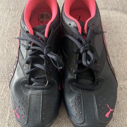 PUMA Women's Black Pink Lace Up Athletic Sneakers Running Size 8.5