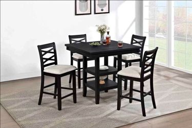 5-Piece Black Counter Height Dining Set