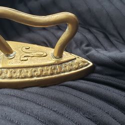 Vintage Small Brass Finish Sad Iron / Paperweight