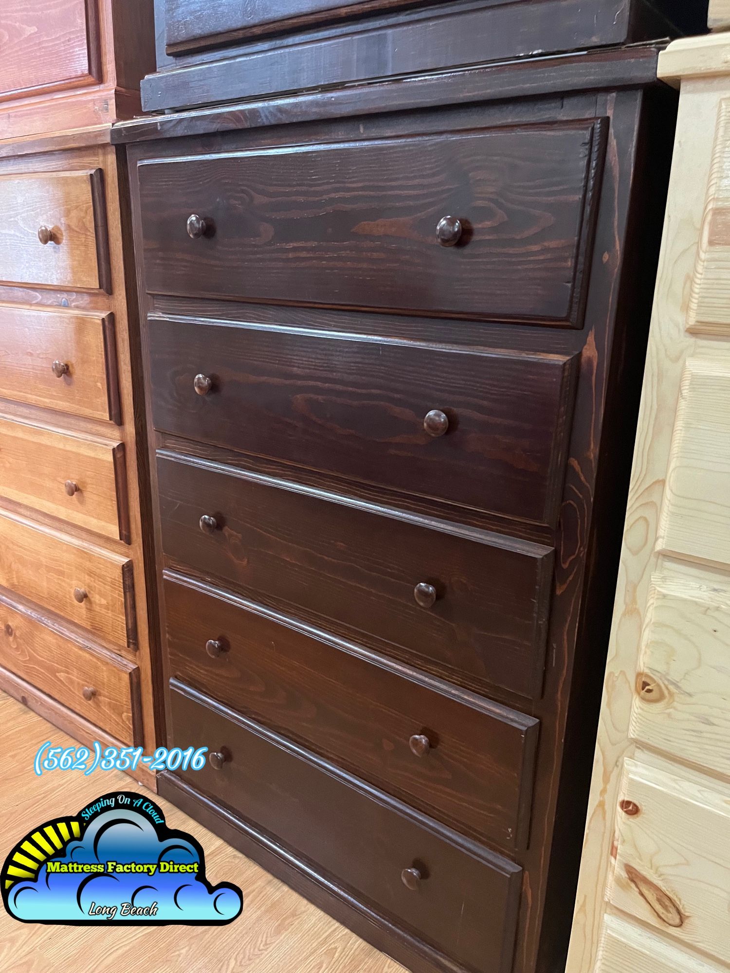 2 Knob Dresser Cherry Cajonera Comoda Mueble Grande 