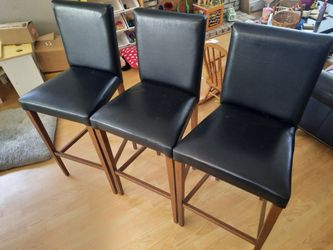 Black Leather Barstools