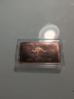 One Troy Ounce .999 Fine Copper Bullion Bar – Kangaroo Design