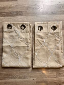 2 Panel set of Tan Linen Curtains! (36”x84”)