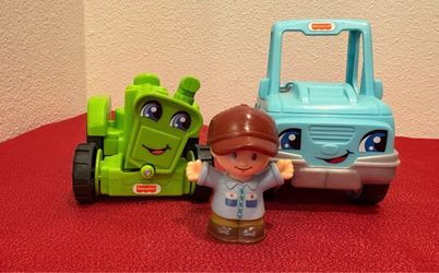 Fisher-Price Little People Helpful Harvest Tractor, Blue Pickup Truck & Farmer