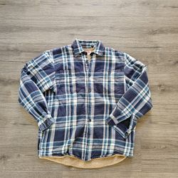 Wrangler Sherpa Lined Flannel Jacket Mens Size Medium 