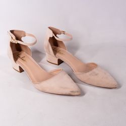 Lulus Heels Shoes with Buckle Strap Pink Tan Pumps Women's Size 11