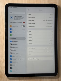 Apple iPad 10.9" 10th Gen 64GB Wi-Fi ~ Silver