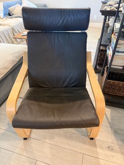 Chocolate wood frame chair