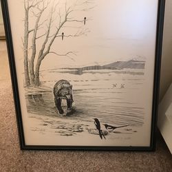 Alaskan Bear Fishing Framed Art