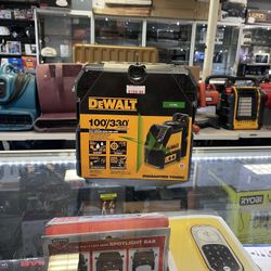 DEWALT 100 ft. Green Self-Leveling Cross Line Laser Level with (3) AA Batteries & Case