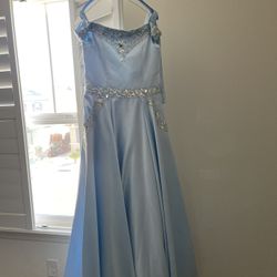 Off The Shoulder Light Blue Dress