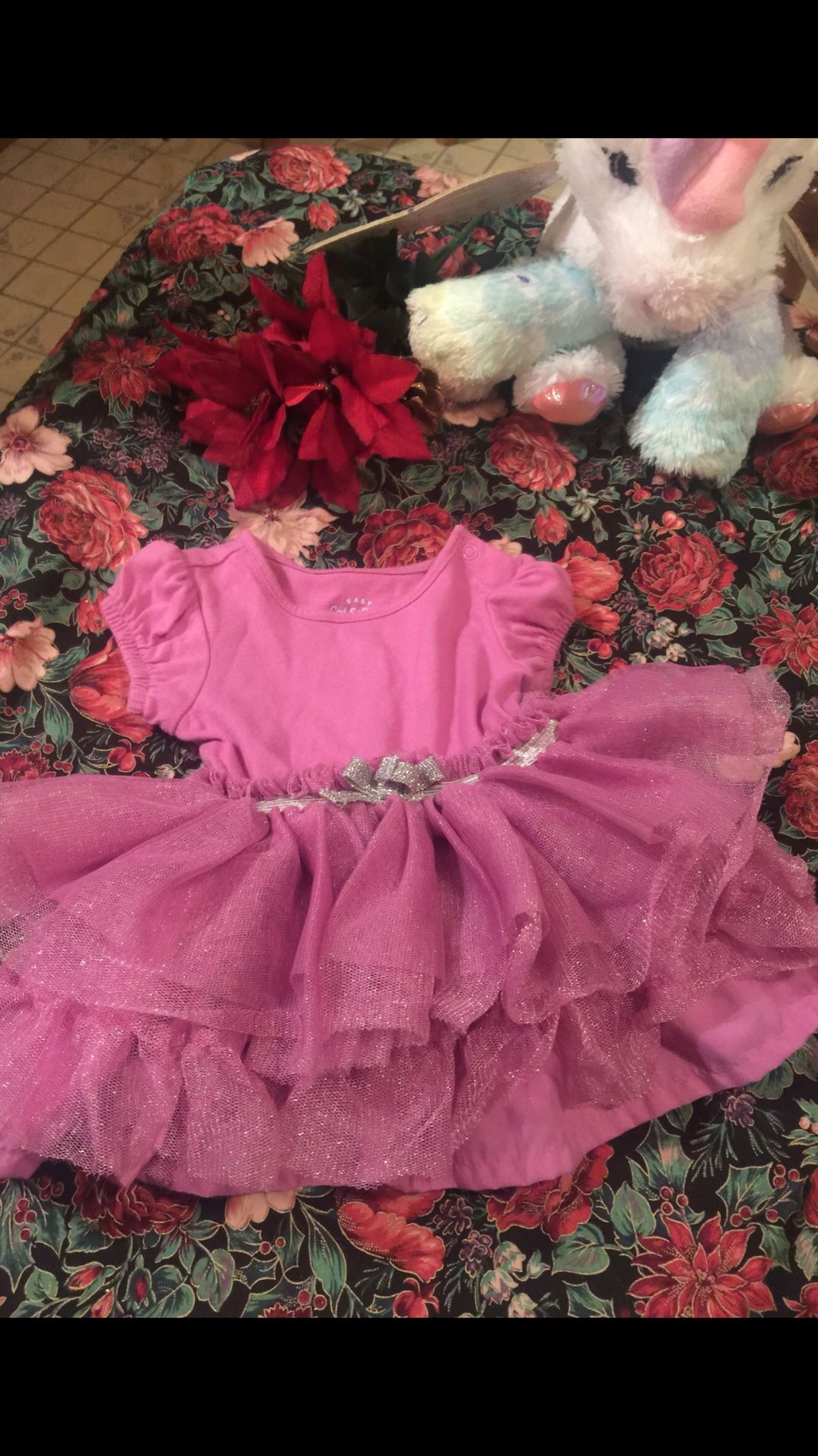 Little girls frilly fushia color tutu like dress 3 months