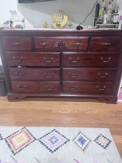 Brown Dresser With Mirror