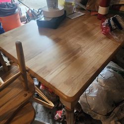 Solid Hardwood Table And Chairs 