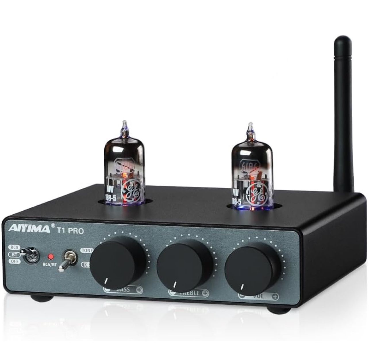 AIYIMA T1 PRO Tube Preamp Vacuum Pre-amp Receiver Home Audio Preamplifier with RCA/Bluetooth Input Bass Treble Controls for HiFi Stereo Amplifier/Powe
