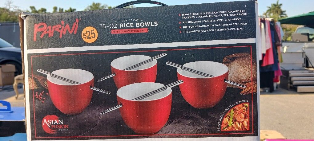 Parini 15 Oz 4 Piece Ceramic Rive Bowls