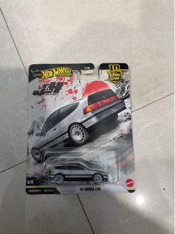 Hot Wheels 1988 Honda CRX Japan Historics 5 1:64 Silver Black Diecast Car