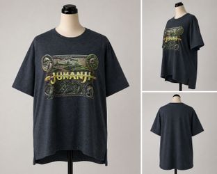 Jumanji Graphic T-Shirt 3XLT Grey Oversized Casual Tee