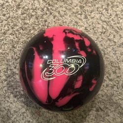 Pink and Black bowling ball