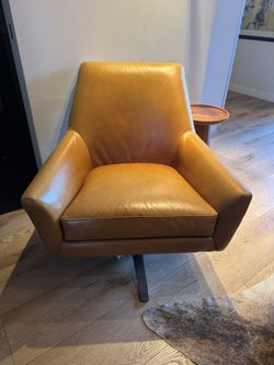 CB2 leather Swivel Chair 