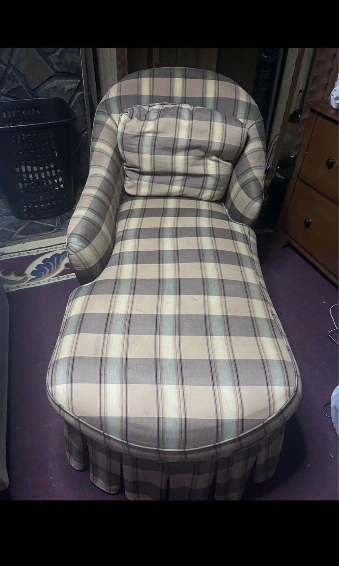 Plaid Chaise Lounge
