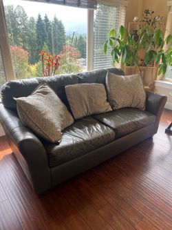 Dark Gray Leather Sofa Bed