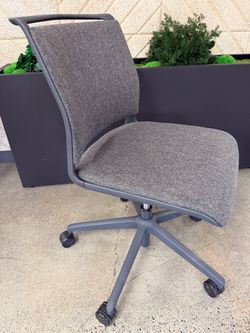 Gray Fabric Office Chair with Casters