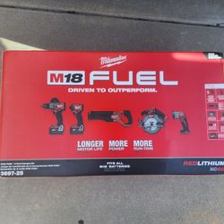 Milwaukee 3697-25 M18 FUEL 18V Brushless Cordless 5-Tool Combo Kit (Sealed, New)